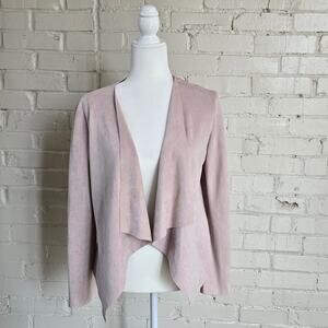 Hyfve Blush Faux Suede Jacket┃ Waterfall Collar Cardigan┃ Boho Chic, Modern